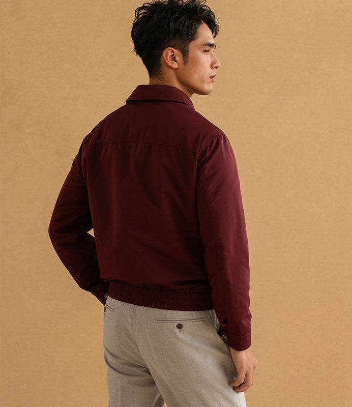 Men's Zipper Front Jacket with Collar