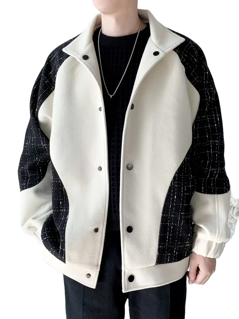 Men's Collared Jacket with Garterized Cuffs