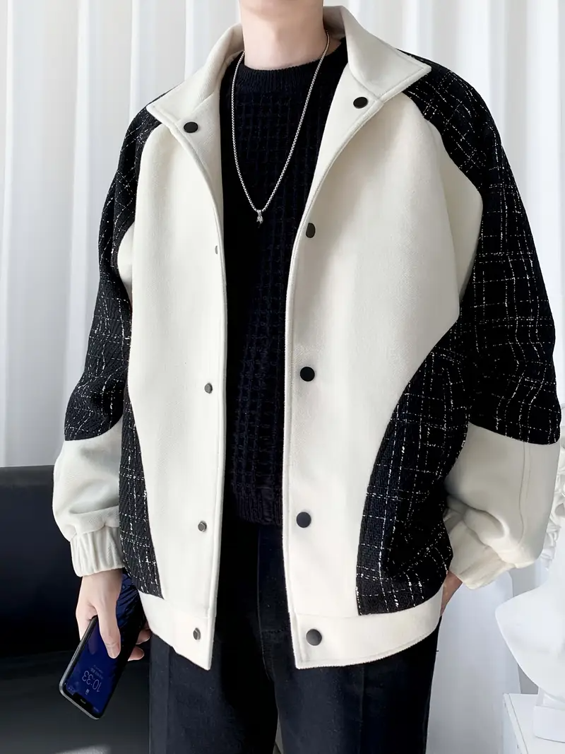 Men's Collared Jacket with Garterized Cuffs