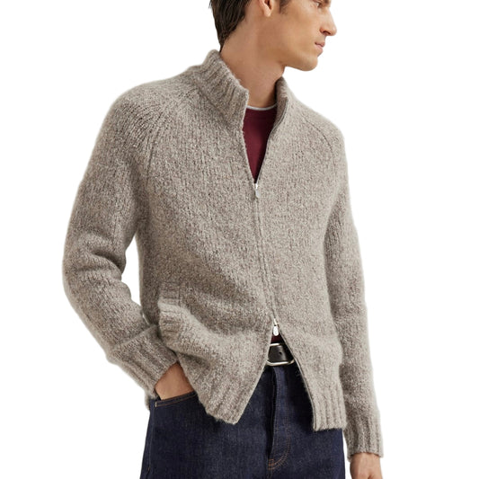 Men's Shawl Collar Cardigan with Patch Pockets