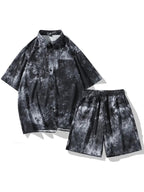 Men's Tie-Dye Print Two-Piece Set