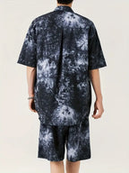 Men's Tie-Dye Print Two-Piece Set