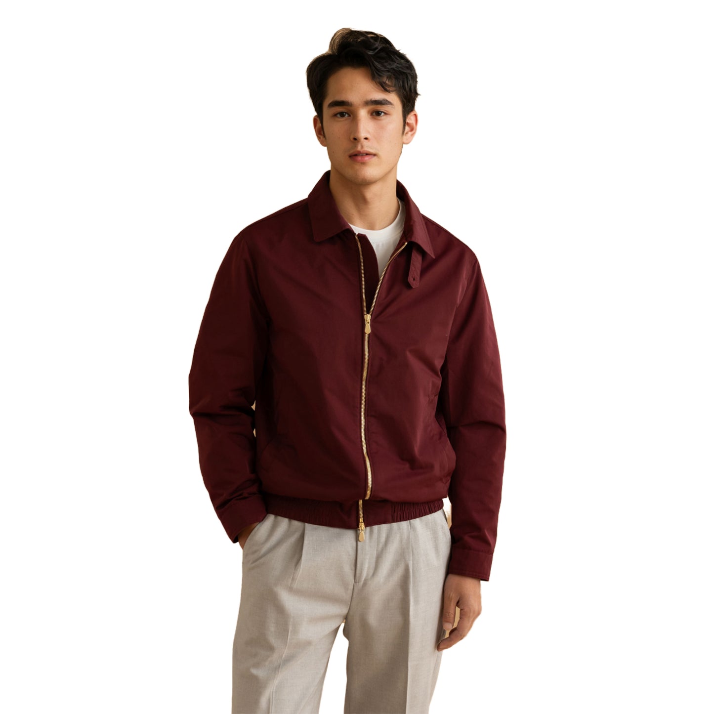 Men's Zipper Front Jacket with Collar