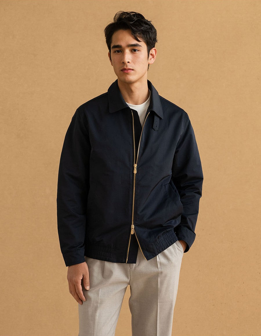 Men's Zipper Front Jacket with Collar