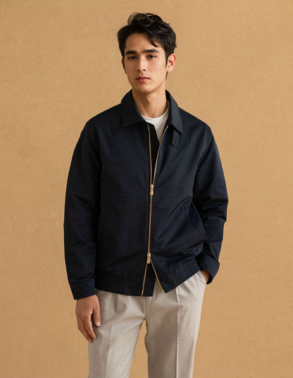 Men's Zipper Front Jacket with Collar