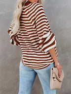 Women's Button-Down Striped Cardigan