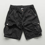 Men's Cargo Shorts with Elasticated Waistband and Drawstring and Dual Flap Side Pockets