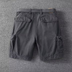 Men's Cargo Shorts with Flap Side Pockets and Button Fly Closure