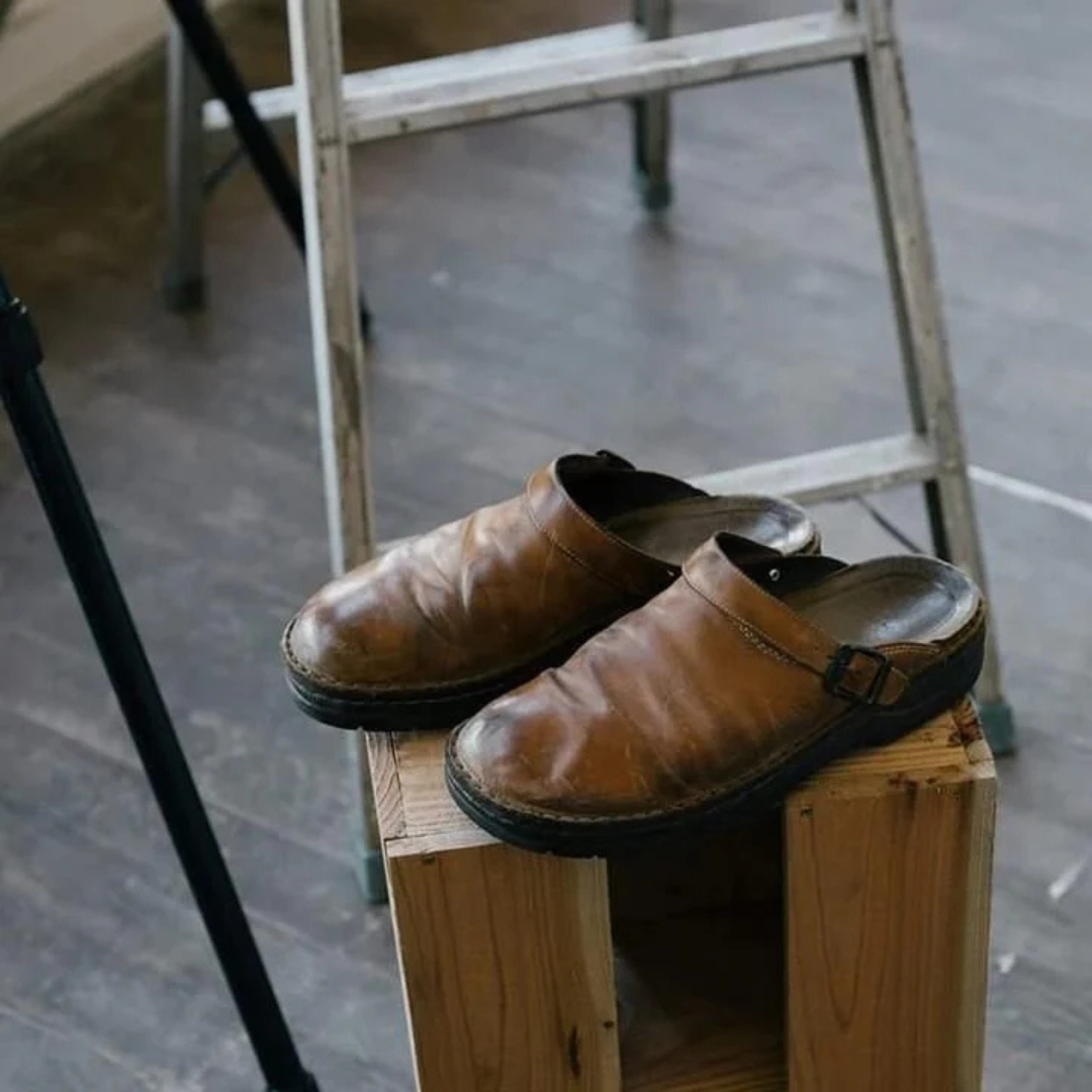Men's Closed-Toe Clog with Side Buckle Strap and Open Back