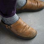 Men's Closed-Toe Clog with Side Buckle Strap and Open Back
