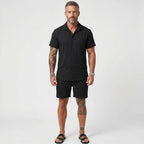 Men's Co-Ord Short Set with Button-Up Shirt