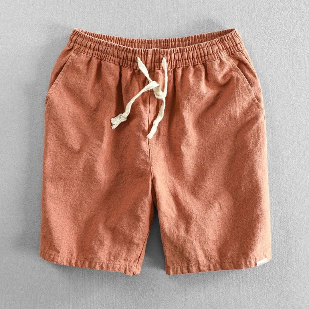 Men's Drawstring Shorts with Elasticated Waistband and Side Seam Pockets
