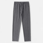 Men's Drawstring Straight-Leg Trousers with Elastic Waistband and Side Pockets