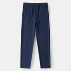 Men's Drawstring Straight-Leg Trousers with Elastic Waistband and Side Pockets