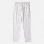 Men's Drawstring Straight-Leg Trousers with Elastic Waistband and Side Pockets