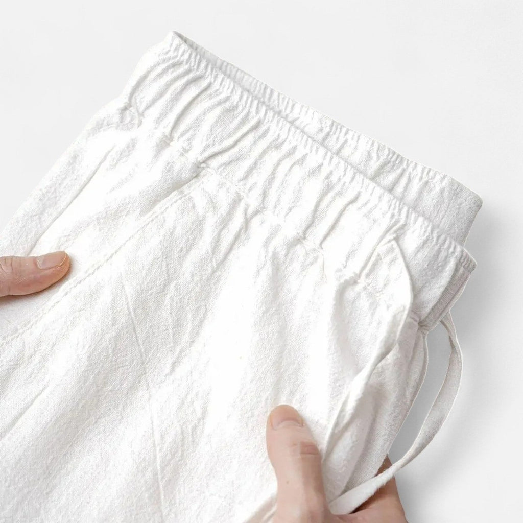 Men's Drawstring Straight-Leg Trousers with Elastic Waistband and Side Pockets