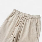 Men's Drawstring Straight-Leg Trousers with Elastic Waistband and Side Pockets