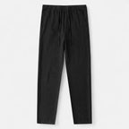 Men's Drawstring Straight-Leg Trousers with Elastic Waistband and Side Pockets