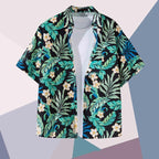 Men's Hawaiian Oversized Shirt with Camp Collar