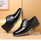 Men's Lace-Up Oxford Shoes with Perforated Panel and Contrast Sole