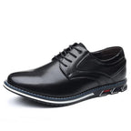 Men's Lace-Up Oxford Shoes with Perforated Panel and Contrast Sole