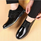 Men's Lace-Up Oxford Shoes with Perforated Panel and Contrast Sole