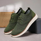 Men's Lace-Up Sneaker with Brogue Detailing and Layered Platform Sole