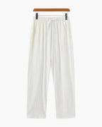 Men's Linen Wide Leg Trousers with Elasticated Drawstring Waist