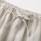 Men's Linen Wide Leg Trousers with Elasticated Drawstring Waist