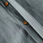 Men's Long Sleeve Button Front Shirt with Stand Collar and Shoulder Yoke