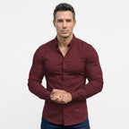Men's Long Sleeve Dress Shirt with Button Front