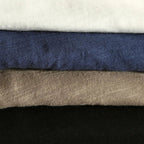 Men's Long Sleeve V-Neck Top with Contrast Layered Trim at Neckline and Cuffs