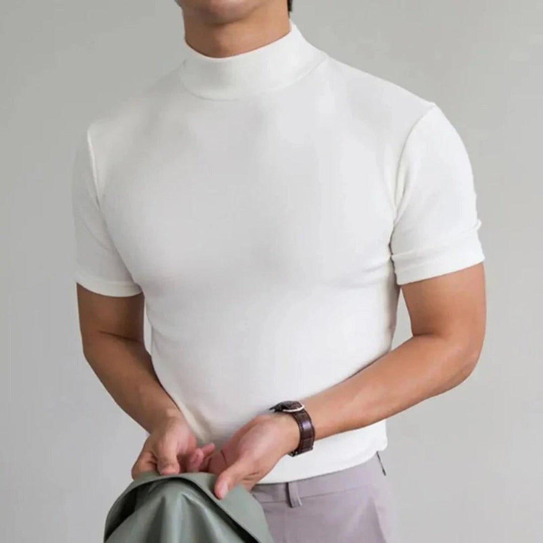 Men's Mock Neck Short Sleeve T-Shirt