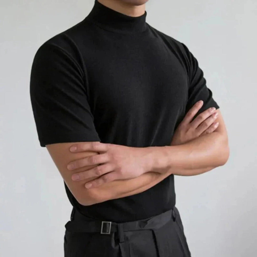 Men's Mock Neck Short Sleeve T-Shirt