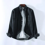 Men's Oversized Long Sleeve Shirt with Point Collar