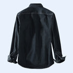 Men's Oversized Long Sleeve Shirt with Point Collar