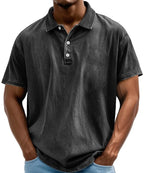 Men's Oversized Polo Shirt with Short Sleeve