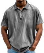 Men's Oversized Polo Shirt with Short Sleeve