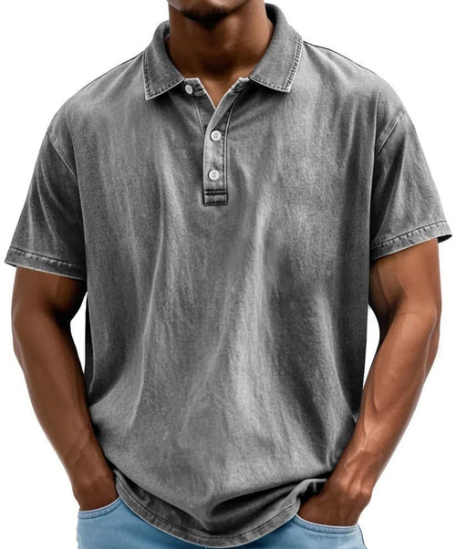Men's Oversized Polo Shirt with Short Sleeve