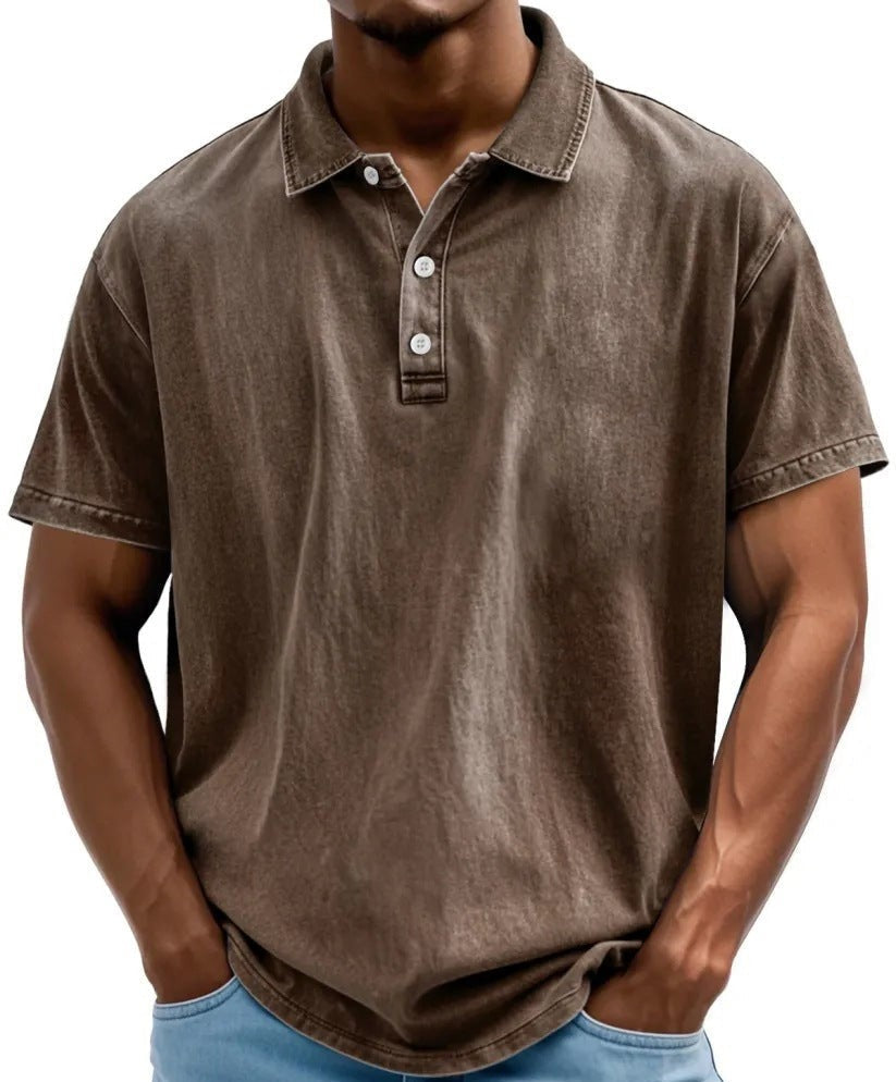 Men's Oversized Polo Shirt with Short Sleeve