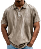 Men's Oversized Polo Shirt with Short Sleeve