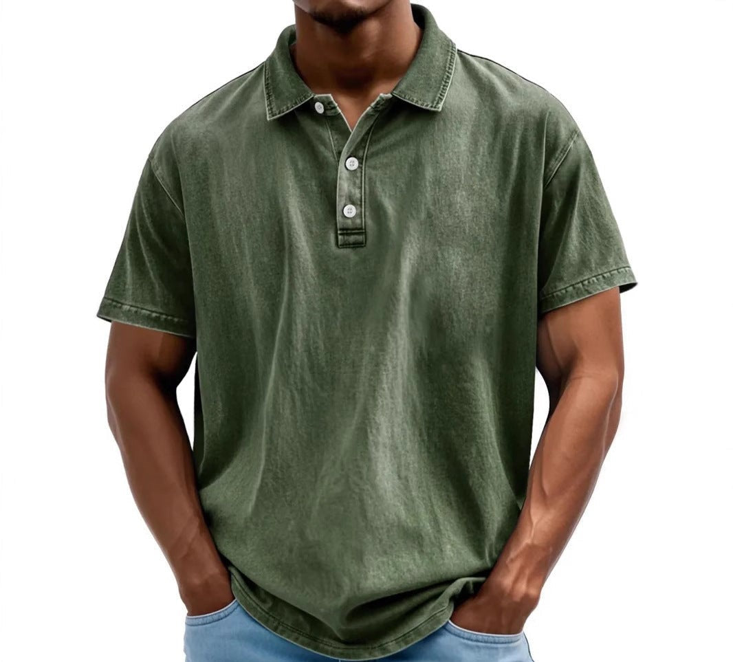 Men's Oversized Polo Shirt with Short Sleeve