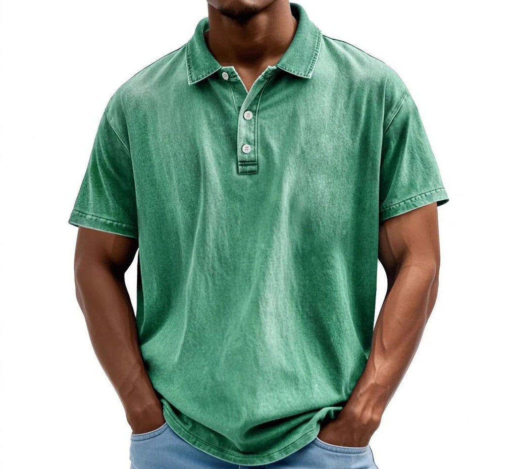 Men's Oversized Polo Shirt with Short Sleeve