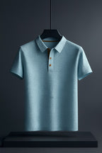 Men's Oversized Short Sleeve Polo Shirt with Button Front
