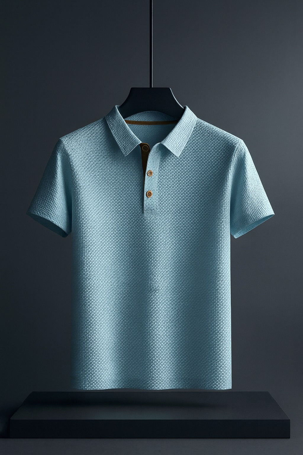 Men's Oversized Short Sleeve Polo Shirt with Button Front
