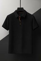 Men's Oversized Short Sleeve Polo Shirt with Button Front