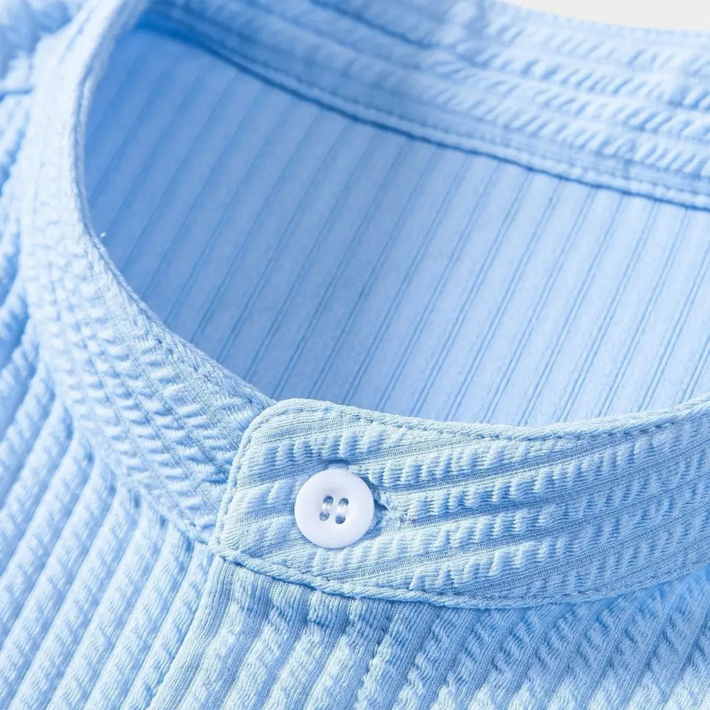 Men's Oversized Short Sleeve Shirt with Stand Collar