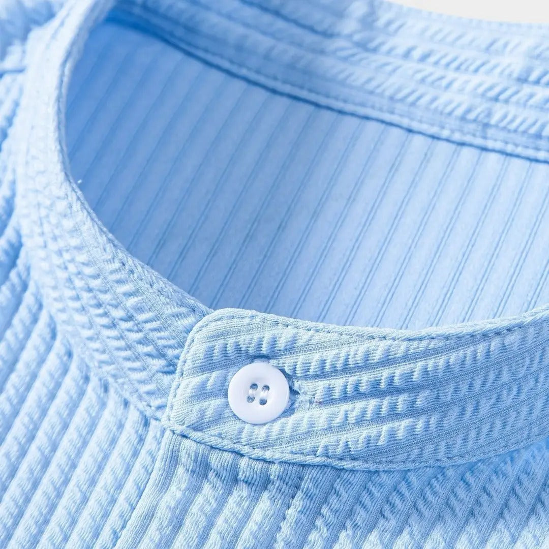 Men's Oversized Short Sleeve Shirt with Stand Collar
