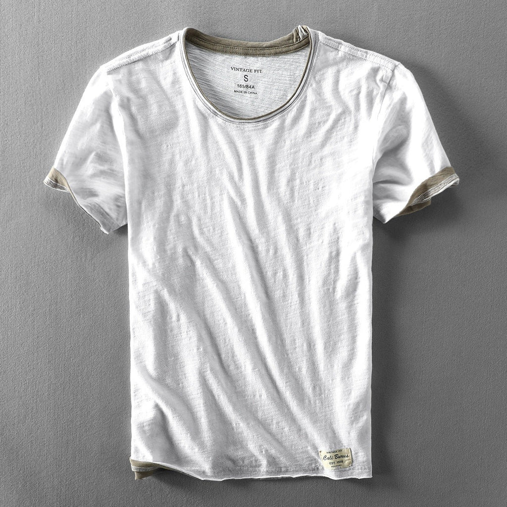 Men's Oversized Short Sleeve T Shirt with Contrast Trim