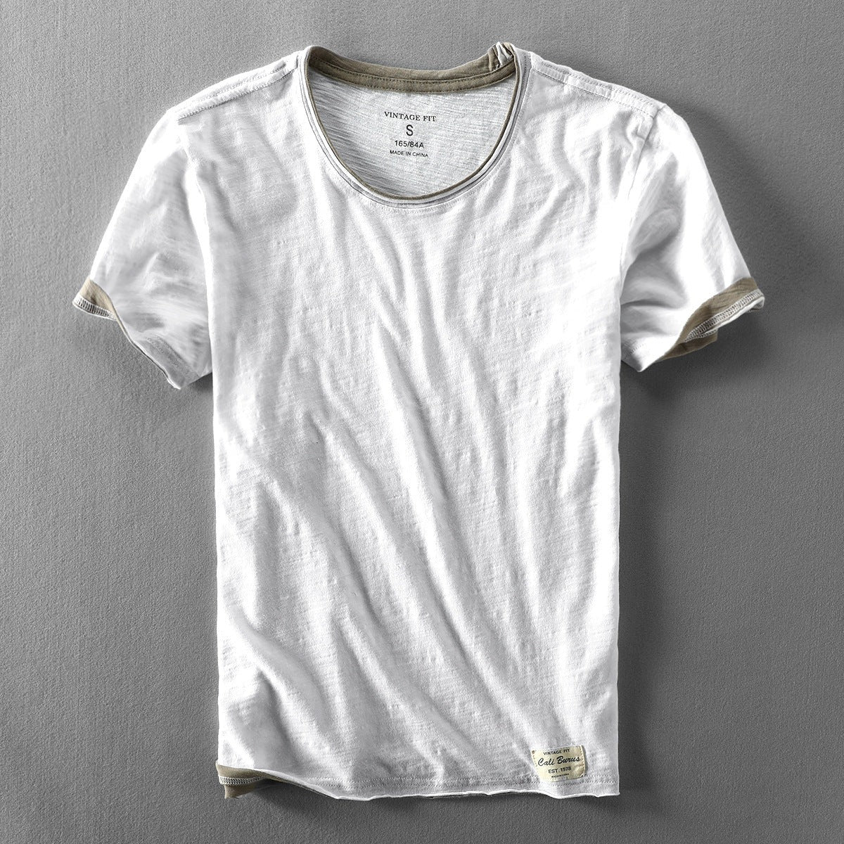 Men's Oversized Short Sleeve T Shirt with Contrast Trim